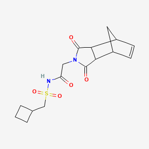 N-(cyclobutylmethylsulfonyl)-2-(3,5-dioxo-4-azatricyclo[5.2.1.02,6]dec-8-en-4-yl)acetamide