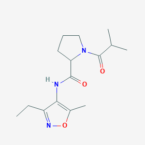 N-(3-ethyl-5-methyl-1,2-oxazol-4-yl)-1-(2-methylpropanoyl)pyrrolidine-2-carboxamide