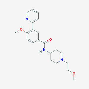 4-methoxy-N-[1-(2-methoxyethyl)piperidin-4-yl]-3-pyridin-2-ylbenzamide