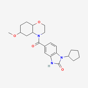 3-cyclopentyl-6-(6-methoxy-2,3,4a,5,6,7,8,8a-octahydrobenzo[b][1,4]oxazine-4-carbonyl)-1H-benzimidazol-2-one