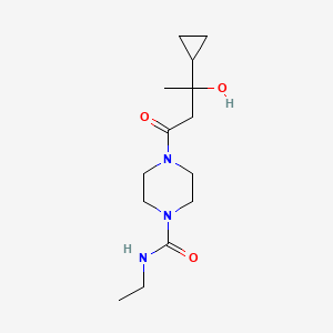 4-(3-cyclopropyl-3-hydroxybutanoyl)-N-ethylpiperazine-1-carboxamide