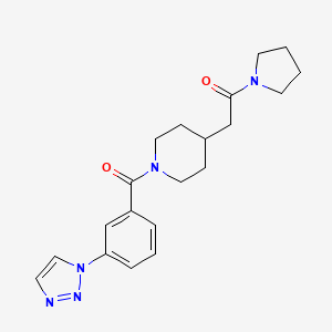 1-Pyrrolidin-1-yl-2-[1-[3-(triazol-1-yl)benzoyl]piperidin-4-yl]ethanone