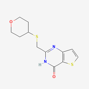 2-(oxan-4-ylsulfanylmethyl)-3H-thieno[3,2-d]pyrimidin-4-one