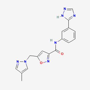 5-[(4-methylpyrazol-1-yl)methyl]-N-[3-(1H-1,2,4-triazol-5-yl)phenyl]-1,2-oxazole-3-carboxamide