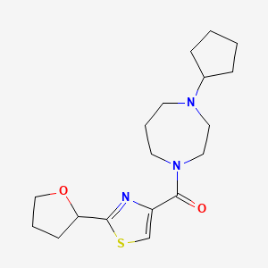 (4-Cyclopentyl-1,4-diazepan-1-yl)-[2-(oxolan-2-yl)-1,3-thiazol-4-yl]methanone