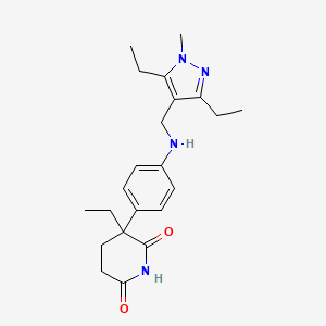 3-[4-[(3,5-Diethyl-1-methylpyrazol-4-yl)methylamino]phenyl]-3-ethylpiperidine-2,6-dione