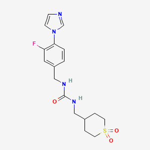 1-[(1,1-Dioxothian-4-yl)methyl]-3-[(3-fluoro-4-imidazol-1-ylphenyl)methyl]urea