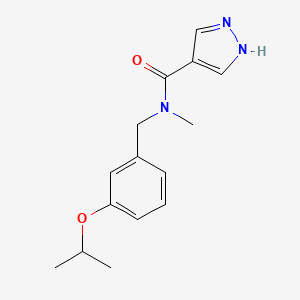 N-methyl-N-[(3-propan-2-yloxyphenyl)methyl]-1H-pyrazole-4-carboxamide