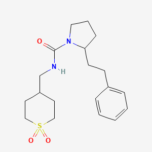 N-[(1,1-dioxothian-4-yl)methyl]-2-(2-phenylethyl)pyrrolidine-1-carboxamide