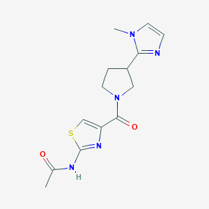 N-[4-[3-(1-methylimidazol-2-yl)pyrrolidine-1-carbonyl]-1,3-thiazol-2-yl]acetamide