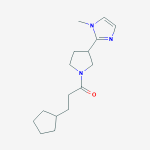 3-Cyclopentyl-1-[3-(1-methylimidazol-2-yl)pyrrolidin-1-yl]propan-1-one