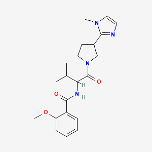 2-methoxy-N-[3-methyl-1-[3-(1-methylimidazol-2-yl)pyrrolidin-1-yl]-1-oxobutan-2-yl]benzamide