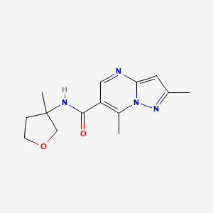 2,7-dimethyl-N-(3-methyloxolan-3-yl)pyrazolo[1,5-a]pyrimidine-6-carboxamide