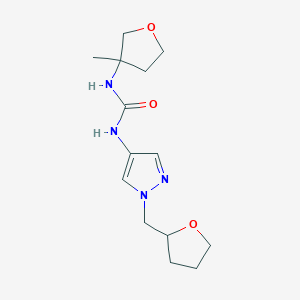 1-(3-Methyloxolan-3-yl)-3-[1-(oxolan-2-ylmethyl)pyrazol-4-yl]urea