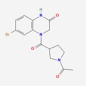 4-(1-Acetylpyrrolidine-3-carbonyl)-6-bromo-1,3-dihydroquinoxalin-2-one