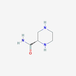 molecular formula C5H11N3O B071534 (S)-哌嗪-2-甲酰胺 CAS No. 159572-93-7