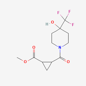 molecular formula C12H16F3NO4 B7154256 Methyl 2-[4-hydroxy-4-(trifluoromethyl)piperidine-1-carbonyl]cyclopropane-1-carboxylate 