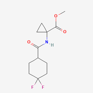 molecular formula C12H17F2NO3 B7156271 Methyl 1-[(4,4-difluorocyclohexanecarbonyl)amino]cyclopropane-1-carboxylate 