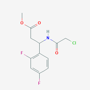 molecular formula C12H12ClF2NO3 B7157382 Methyl 3-[(2-chloroacetyl)amino]-3-(2,4-difluorophenyl)propanoate 