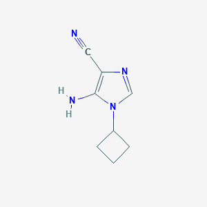 molecular formula C8H10N4 B071577 5-Amino-1-cyclobutyl-1H-imidazole-4-carbonitrile CAS No. 167873-56-5