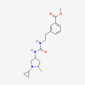 molecular formula C19H27N3O3 B7157724 Methyl 3-[2-[(1-cyclopropyl-5-methylpyrrolidin-3-yl)carbamoylamino]ethyl]benzoate 