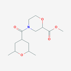 molecular formula C14H23NO5 B7158333 Methyl 4-(2,6-dimethyloxane-4-carbonyl)morpholine-2-carboxylate 