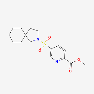 molecular formula C16H22N2O4S B7158349 Methyl 5-(2-azaspiro[4.5]decan-2-ylsulfonyl)pyridine-2-carboxylate 