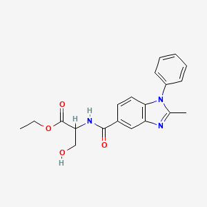 molecular formula C20H21N3O4 B7158434 Ethyl 3-hydroxy-2-[(2-methyl-1-phenylbenzimidazole-5-carbonyl)amino]propanoate 