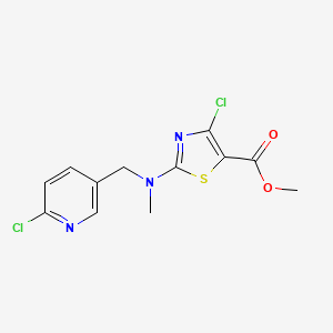 molecular formula C12H11Cl2N3O2S B7159057 Methyl 4-chloro-2-[(6-chloropyridin-3-yl)methyl-methylamino]-1,3-thiazole-5-carboxylate 