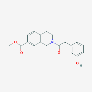 molecular formula C19H19NO4 B7159219 methyl 2-[2-(3-hydroxyphenyl)acetyl]-3,4-dihydro-1H-isoquinoline-7-carboxylate 