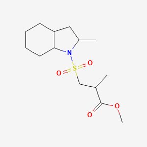 molecular formula C14H25NO4S B7161084 Methyl 2-methyl-3-[(2-methyl-2,3,3a,4,5,6,7,7a-octahydroindol-1-yl)sulfonyl]propanoate 