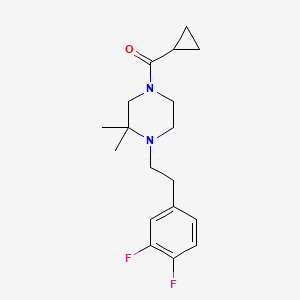 molecular formula C18H24F2N2O B7161869 Cyclopropyl-[4-[2-(3,4-difluorophenyl)ethyl]-3,3-dimethylpiperazin-1-yl]methanone 