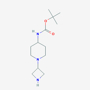 molecular formula C13H25N3O2 B071625 tert-Butyl N-[1-(azetidin-3-yl)piperidin-4-yl]carbamate CAS No. 178312-32-8