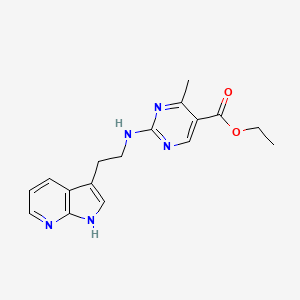 molecular formula C17H19N5O2 B7162973 ethyl 4-methyl-2-[2-(1H-pyrrolo[2,3-b]pyridin-3-yl)ethylamino]pyrimidine-5-carboxylate 