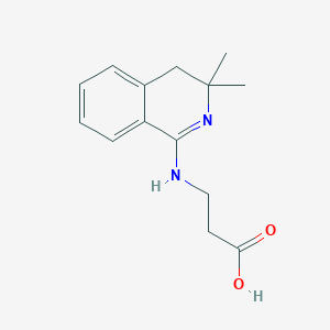 molecular formula C14H18N2O2 B071655 3-(3,3-Dimethyl-3,4-dihydro-isoquinolin-1-ylamino)-propionic acid CAS No. 187884-87-3