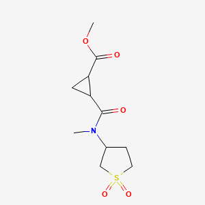 molecular formula C11H17NO5S B7167944 Methyl 2-[(1,1-dioxothiolan-3-yl)-methylcarbamoyl]cyclopropane-1-carboxylate 