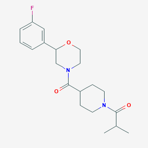 1-[4-[2-(3-Fluorophenyl)morpholine-4-carbonyl]piperidin-1-yl]-2-methylpropan-1-one