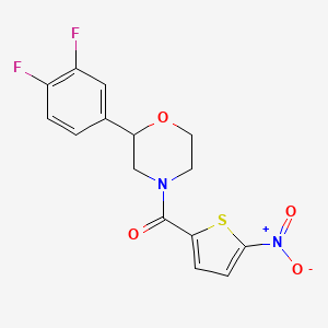 [2-(3,4-Difluorophenyl)morpholin-4-yl]-(5-nitrothiophen-2-yl)methanone