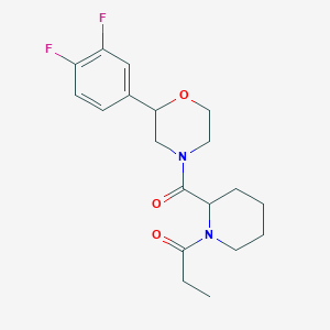 1-[2-[2-(3,4-Difluorophenyl)morpholine-4-carbonyl]piperidin-1-yl]propan-1-one