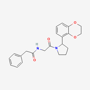 N-[2-[2-(2,3-dihydro-1,4-benzodioxin-5-yl)pyrrolidin-1-yl]-2-oxoethyl]-2-phenylacetamide