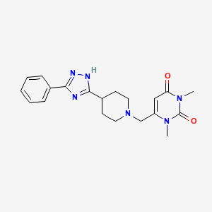 1,3-dimethyl-6-[[4-(3-phenyl-1H-1,2,4-triazol-5-yl)piperidin-1-yl]methyl]pyrimidine-2,4-dione