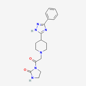 1-[2-[4-(3-phenyl-1H-1,2,4-triazol-5-yl)piperidin-1-yl]acetyl]imidazolidin-2-one