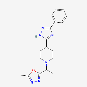 2-methyl-5-[1-[4-(3-phenyl-1H-1,2,4-triazol-5-yl)piperidin-1-yl]ethyl]-1,3,4-oxadiazole