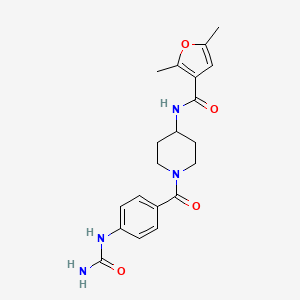 N-[1-[4-(carbamoylamino)benzoyl]piperidin-4-yl]-2,5-dimethylfuran-3-carboxamide