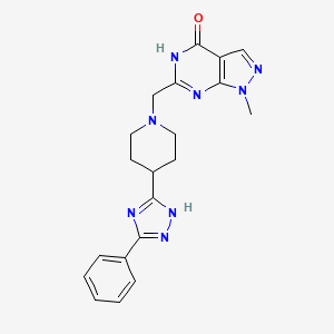 1-methyl-6-[[4-(3-phenyl-1H-1,2,4-triazol-5-yl)piperidin-1-yl]methyl]-5H-pyrazolo[3,4-d]pyrimidin-4-one