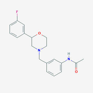 N-[3-[[2-(3-fluorophenyl)morpholin-4-yl]methyl]phenyl]acetamide