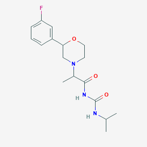 2-[2-(3-fluorophenyl)morpholin-4-yl]-N-(propan-2-ylcarbamoyl)propanamide