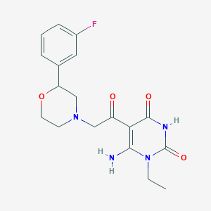 6-Amino-1-ethyl-5-[2-[2-(3-fluorophenyl)morpholin-4-yl]acetyl]pyrimidine-2,4-dione