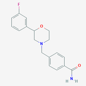 4-[[2-(3-Fluorophenyl)morpholin-4-yl]methyl]benzamide