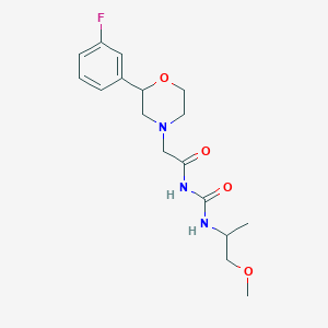 2-[2-(3-fluorophenyl)morpholin-4-yl]-N-(1-methoxypropan-2-ylcarbamoyl)acetamide